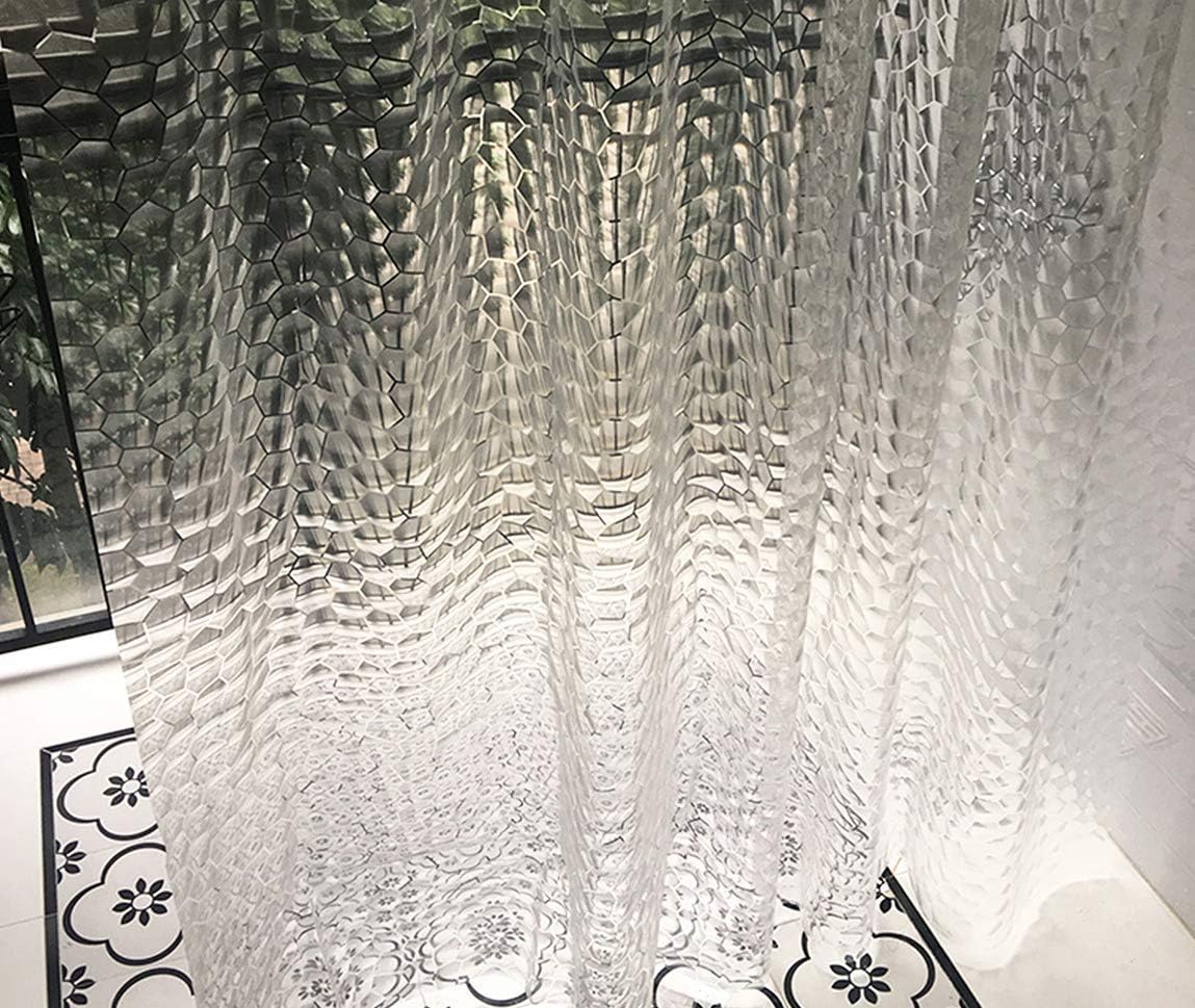Shower Curtain Liner - Clear Shower Curtain Set with Hooks | 72"x72"