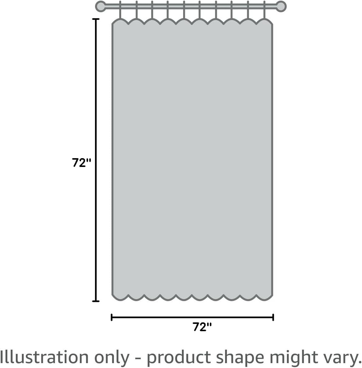 Shower Curtain Liner - Clear Shower Curtain Set with Hooks | 72"x72" - Image 8
