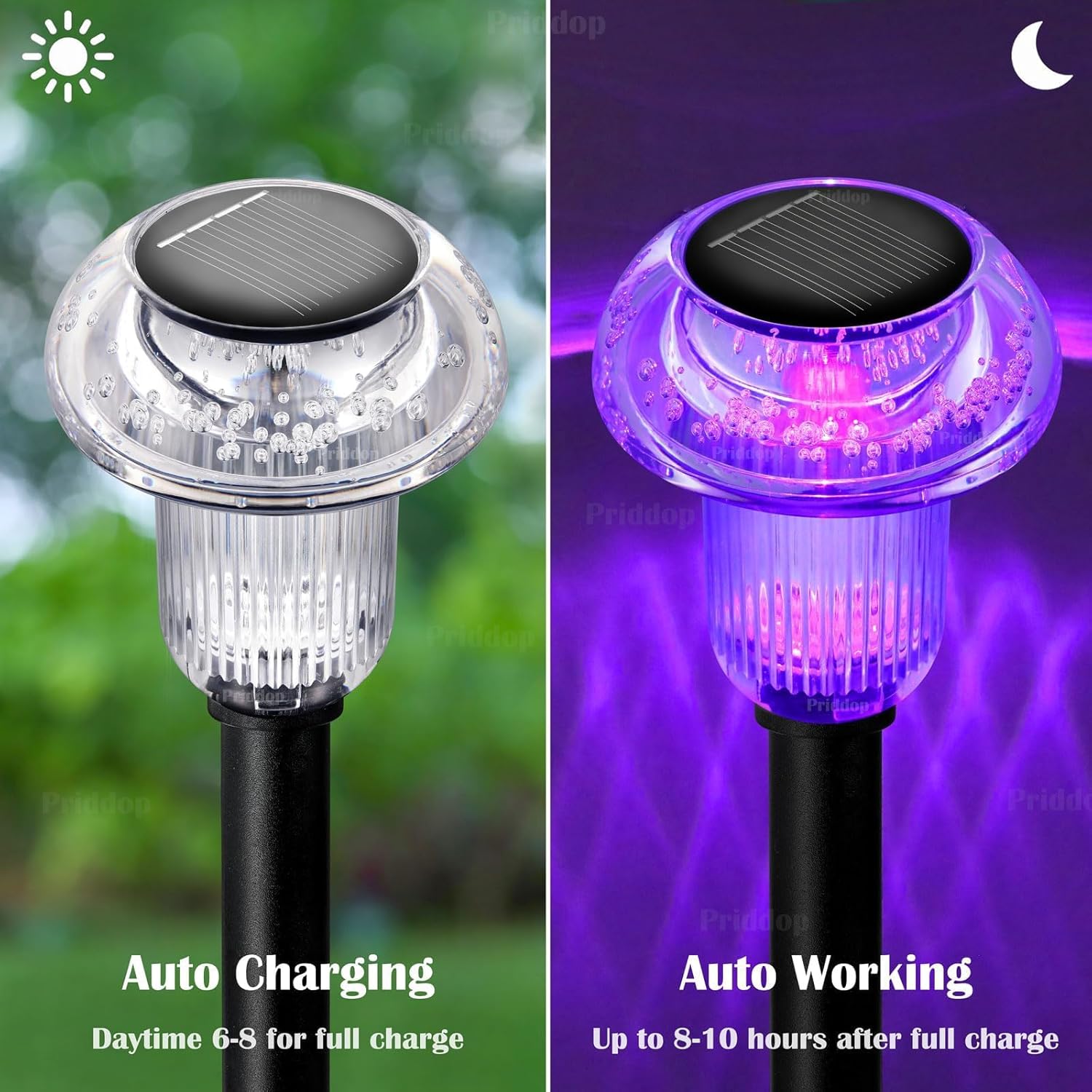 Solar Lights Outdoor Pathway Lights 8 Pack LED Waterproof Color Changing Mushroom for Garden Landscape Path Lawn Yard Decor - Image 5