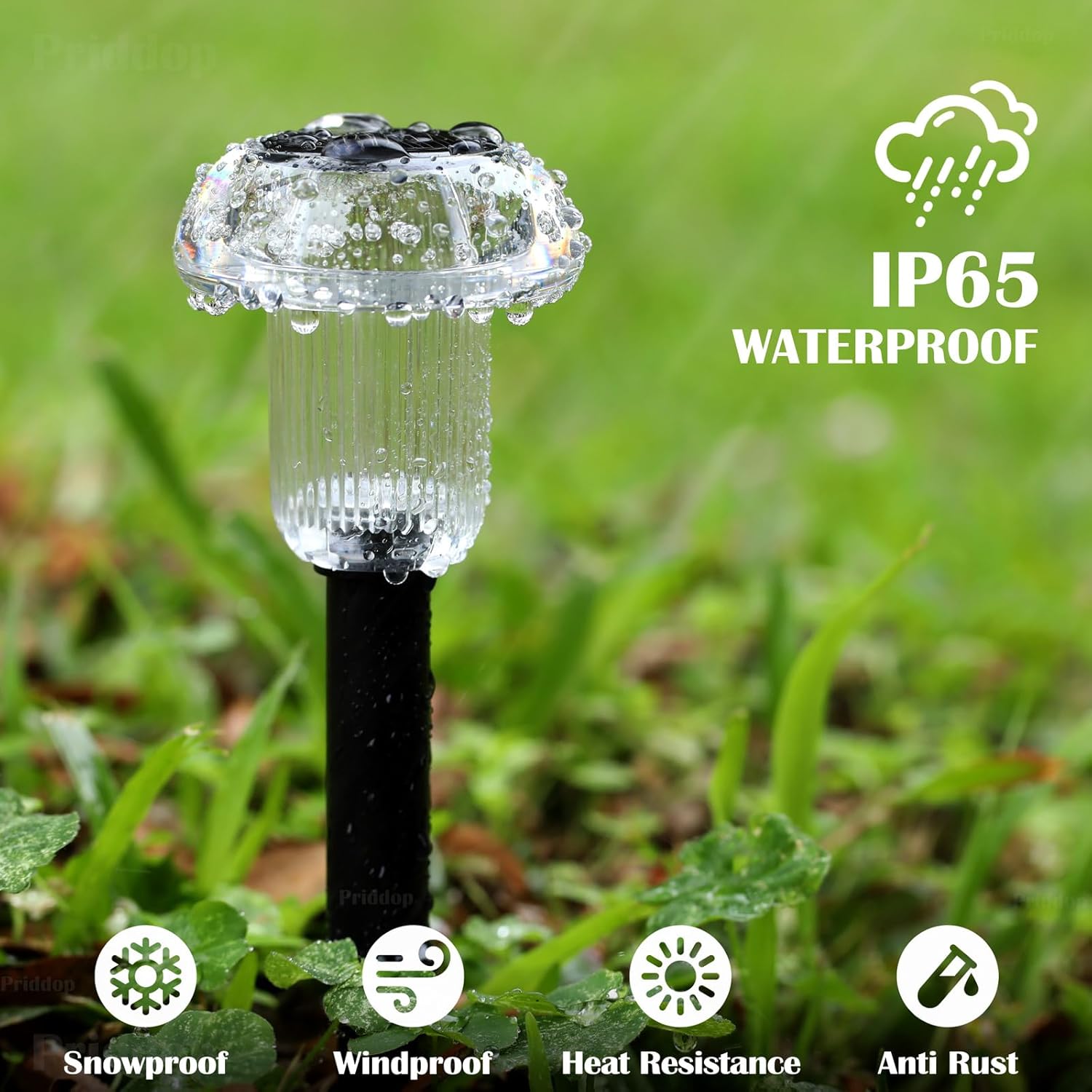 Solar Lights Outdoor Pathway Lights 8 Pack LED Waterproof Color Changing Mushroom for Garden Landscape Path Lawn Yard Decor - Image 6