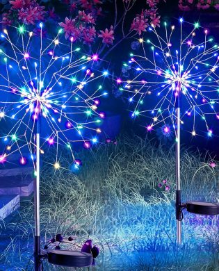 suddus Solar Garden Lights Outdoor Waterproof Decorative, 2Pack 150LED Firework Lights 8 Modes, Multicolor Solar Fairy Light for Yard, Patio, Pathway, Flowerbed Party Wedding Decor